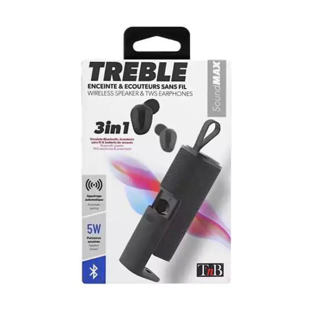 TNB TREBLE 3-IN-1 AIR BUDS,WIRELESS SPEAKER AND POWER BANK